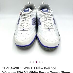 11 2E X-WIDE WIDTH New Balance Womens 806 V1 White Purple Tennis Shoes Sneakers